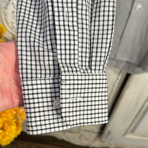 Club Room Men's Black and White Checkered Shirt Slim Fit - Picture 6 of 8